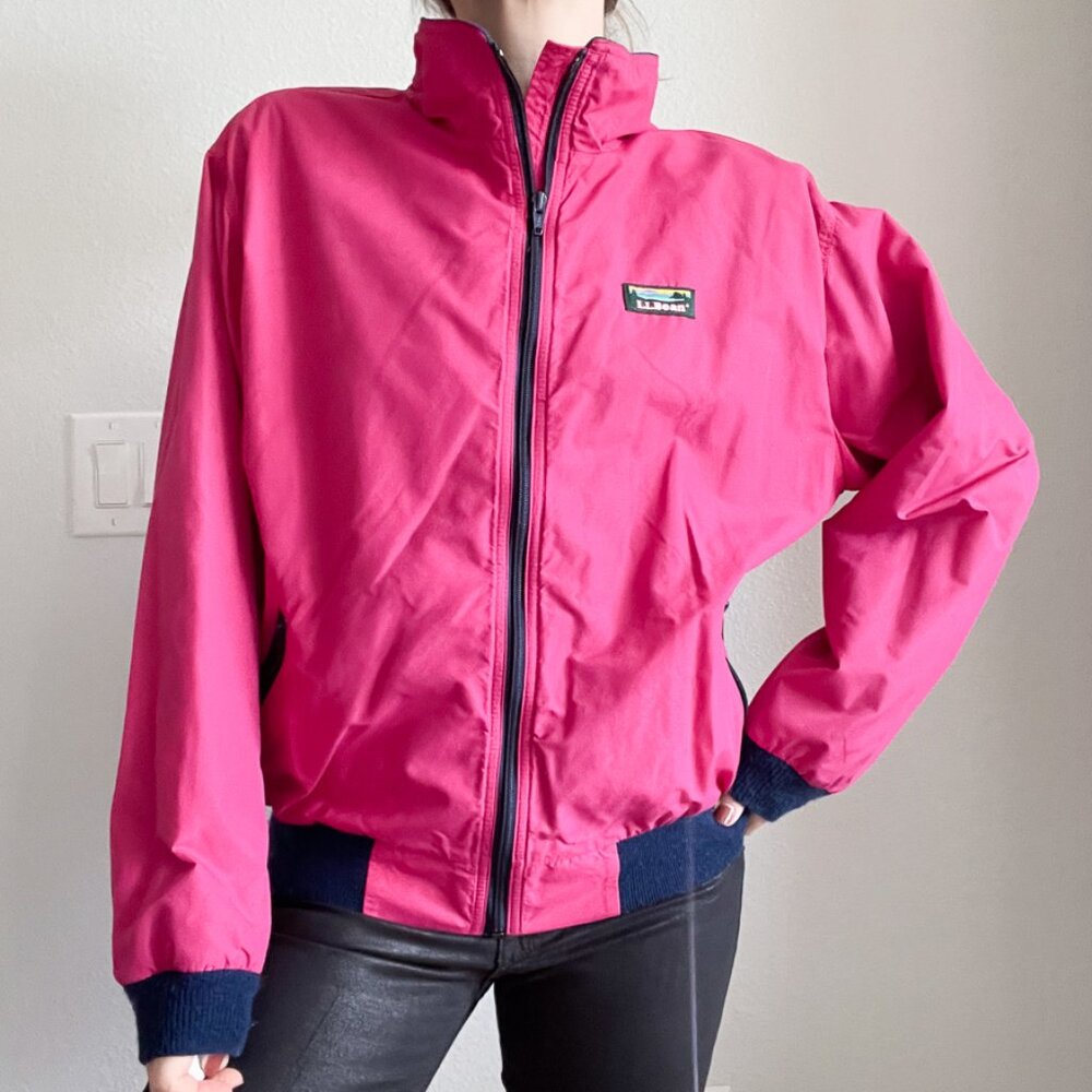 💖 VINTAGE LL Bean 90s Pink Bomber Jacket | Three Season Thinsulate Lined